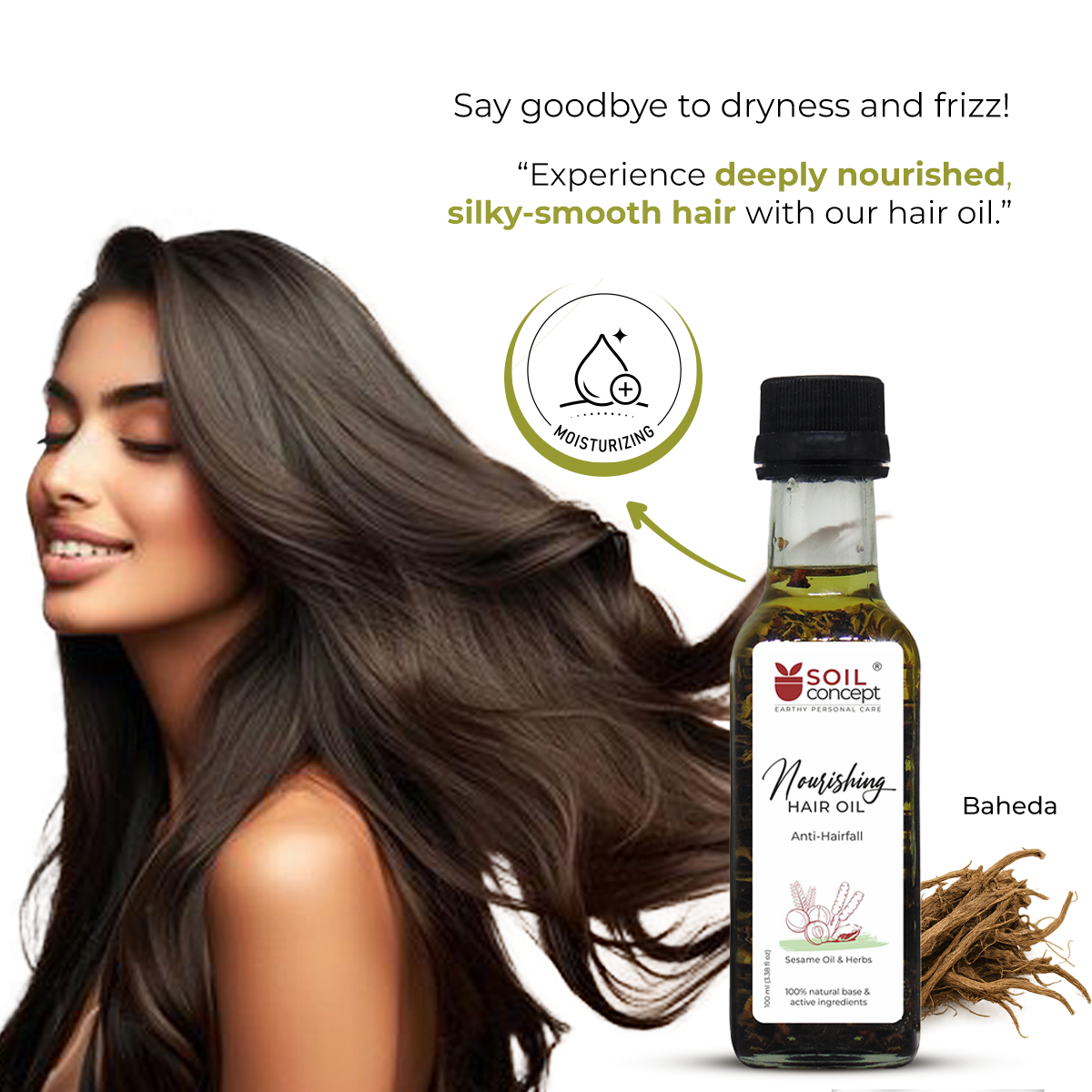 Nourishing Hair Oil AntiHairfall Sesame and Herbs 100ml - Image 4