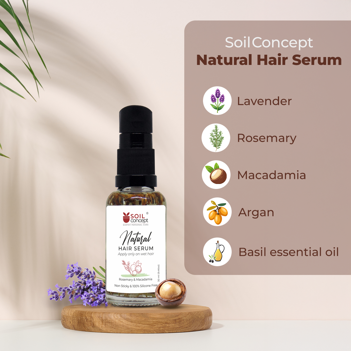 Natural Hair Serum- Rosemary and Macadamia 30ml